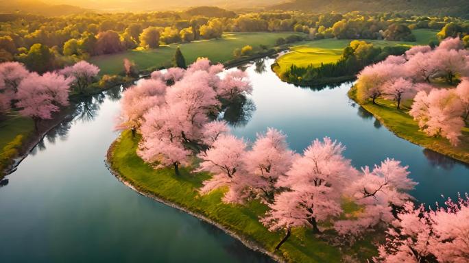 春天桃花林西藏林芝桃花美景