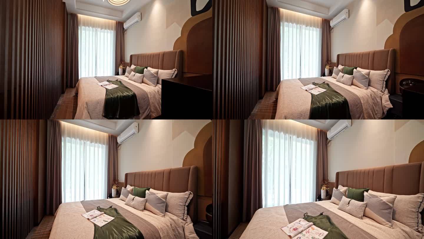 现代简约风格样板间卧室温馨大床房