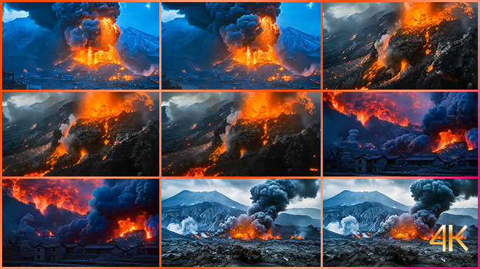 火山喷发 厚积薄发大气磅礴 大自然灾害