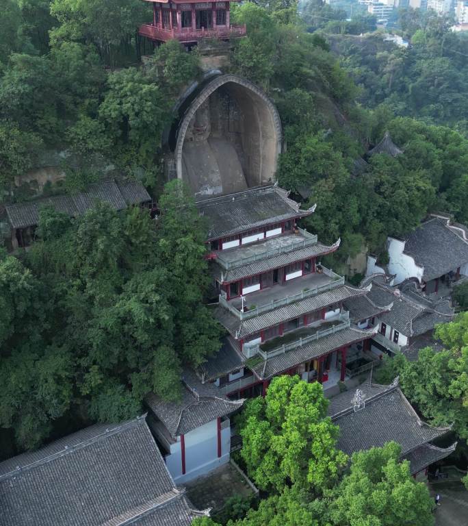 大佛寺 荣县 航拍 庙子 建筑群