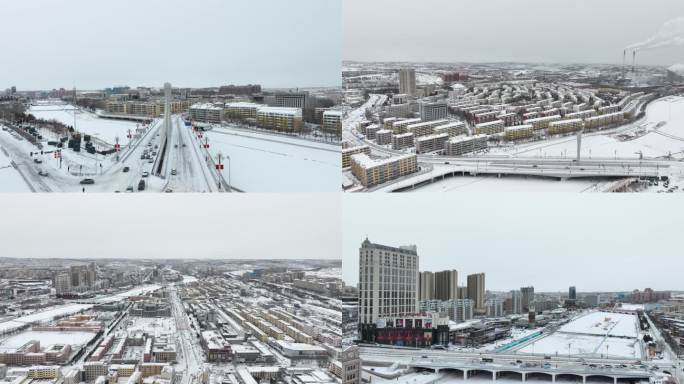 准格尔旗薛家湾雪景