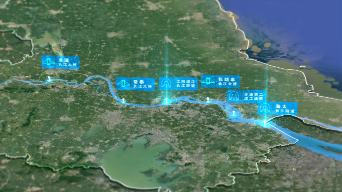 4k区位地图江苏长江过江通道长江大桥隧道