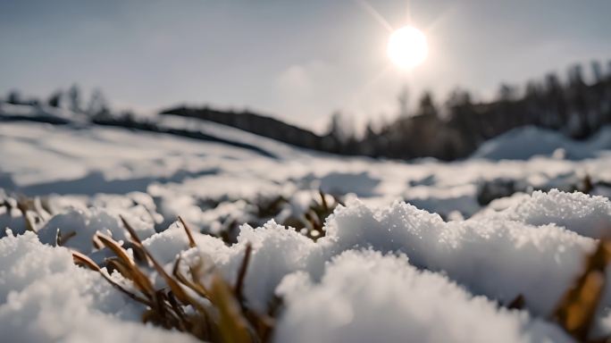 下雪 阳光 冬天 自然 森林 树林