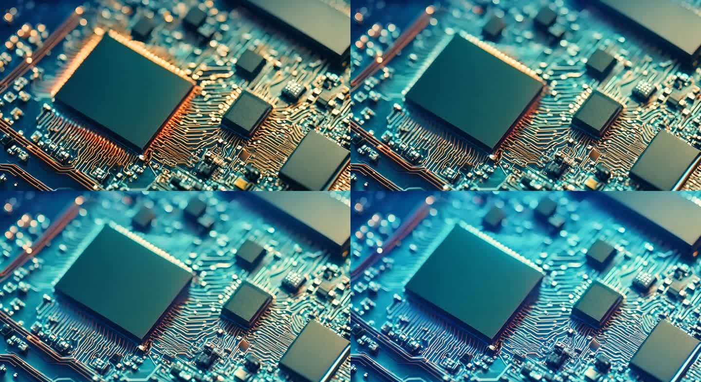 精密芯片电路板科技开场素材