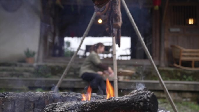 4k山腊肉制作 年味 山货