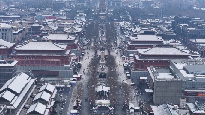 西安大唐不夜城雪景