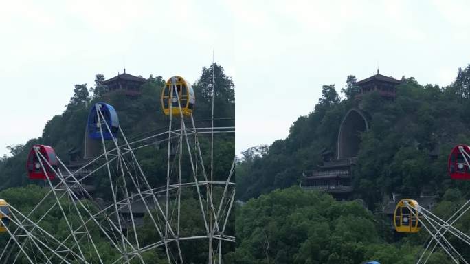 大佛寺 荣县 航拍 庙子 摩天轮