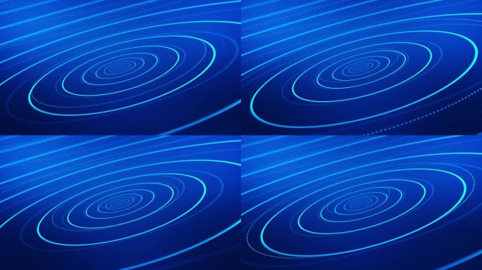 科技蓝色雷达光波背景 光环冲击波 圆