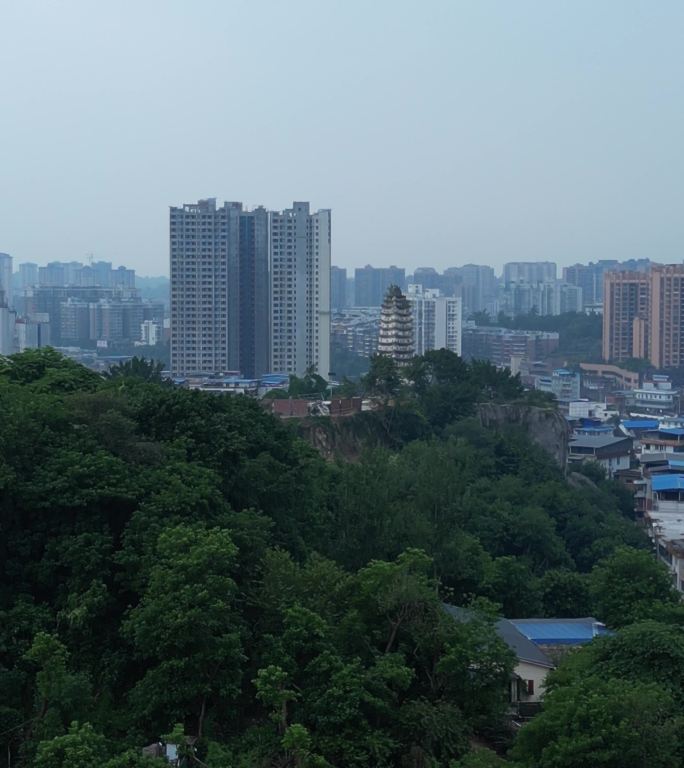 大佛寺 荣县 航拍 庙子 摩天轮