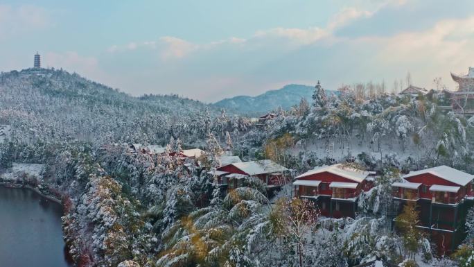 雪山别墅空镜头