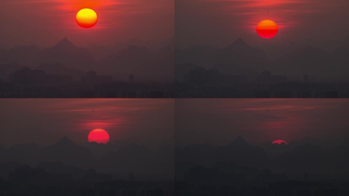 4K太阳落山延时摄影