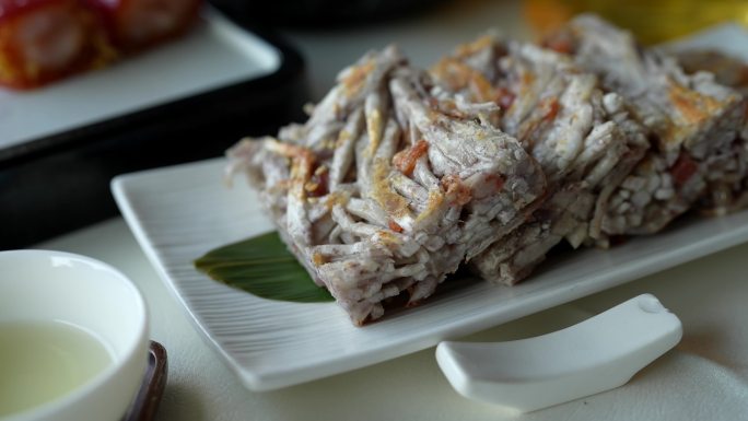 4K早茶美食芋丝饼慢动作宣传