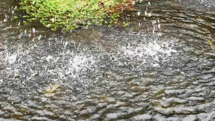 空镜素材：水珠溅落水面