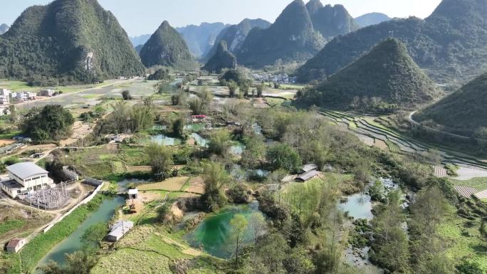 广西百色靖西青山秀水十万大山十九渡桥