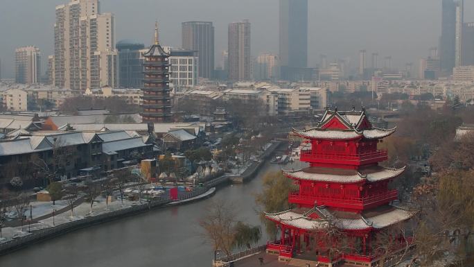 雪后的淮安里运河清江浦景区