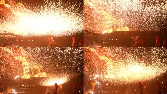 铜梁非遗文化打铁花