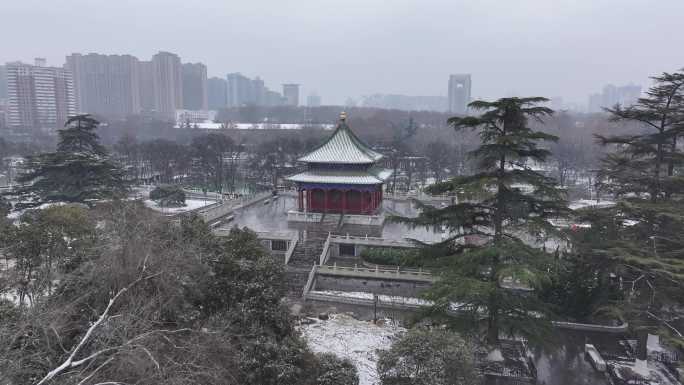 西安兴庆公园雪景