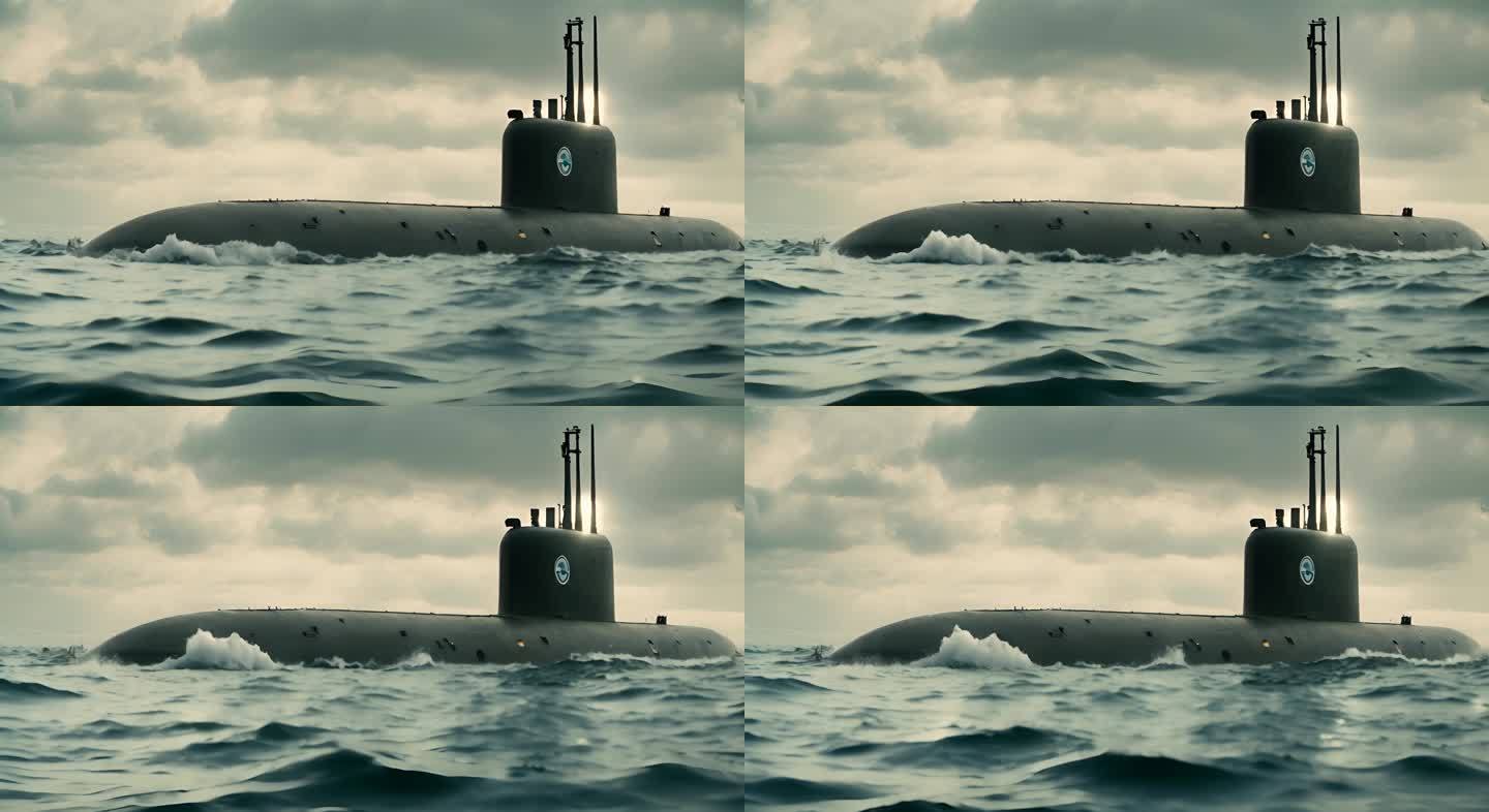 浮在海面的潜艇