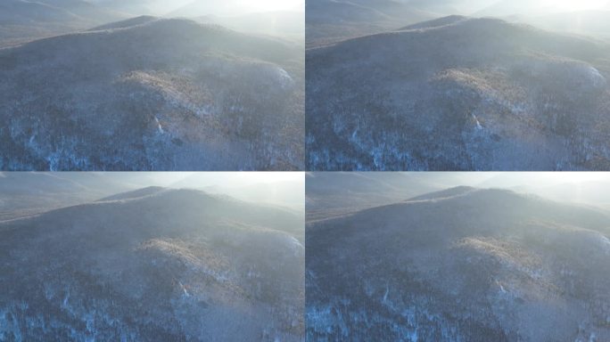 大兴安岭冬季山林雾凇冷空气