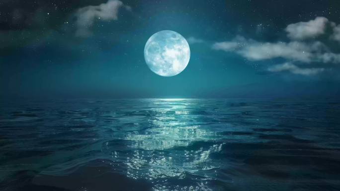 8k月亮 海上明月 海上月色