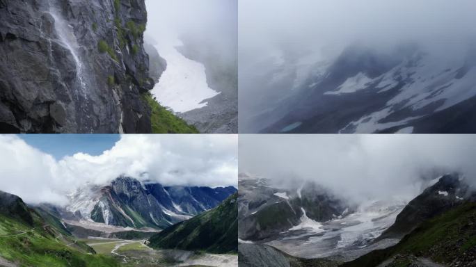 藏东南墨脱 嘎隆拉山口 云雾 雪山 彩虹