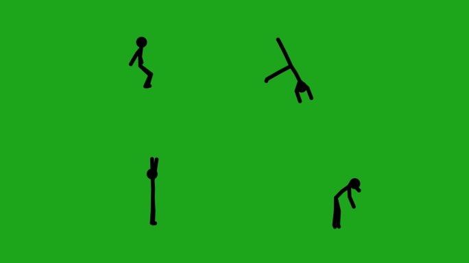 跳跃人动画绿屏动态图形