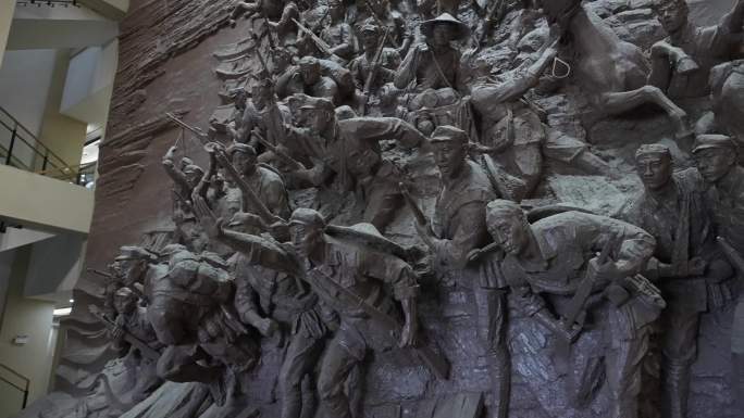 全州湘江战役纪念馆烈士陵园雕塑4K航拍