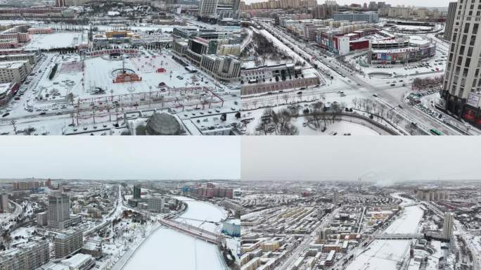 准格尔旗薛家湾雪景