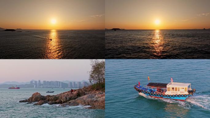 【4K超清】海上日出日落航拍视频合集