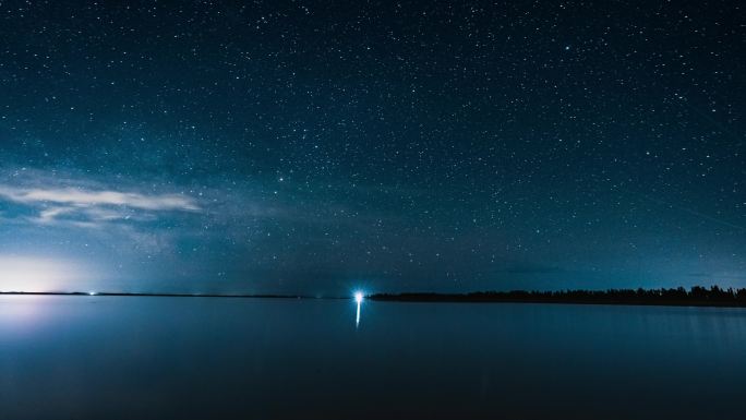 阿克苏市 皇宫湖景区 银河 夜景 星空