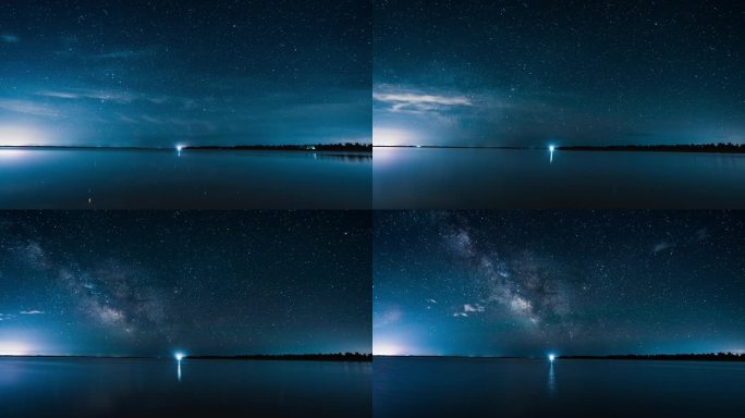 阿克苏市 皇宫湖景区 银河 夜景 星空
