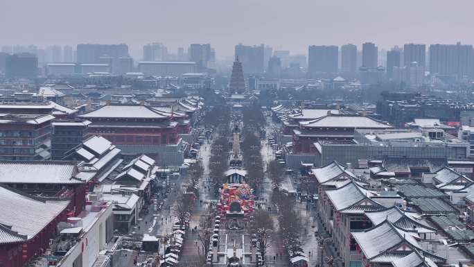 西安大唐不夜城雪景