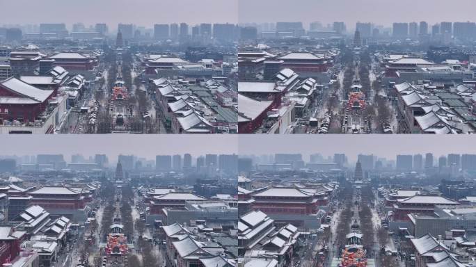 西安大唐不夜城雪景