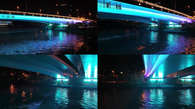 无锡 京杭大运河 红星桥 夜景航拍