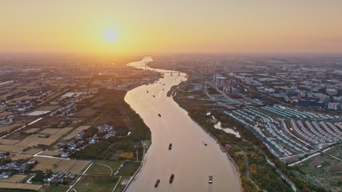 上海浦江园浦江第一湾航拍黄浦江