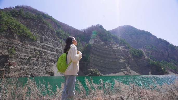 宁夏固原老龙潭春天旅游旅行山水光影风光集