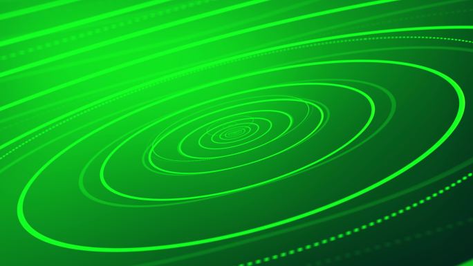 绿色雷达光波背景 光环冲击波 圆 扩散