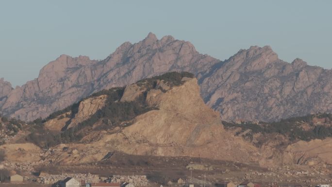 航拍山东荣成沙窝岛靖海卫槎山山西头海岸