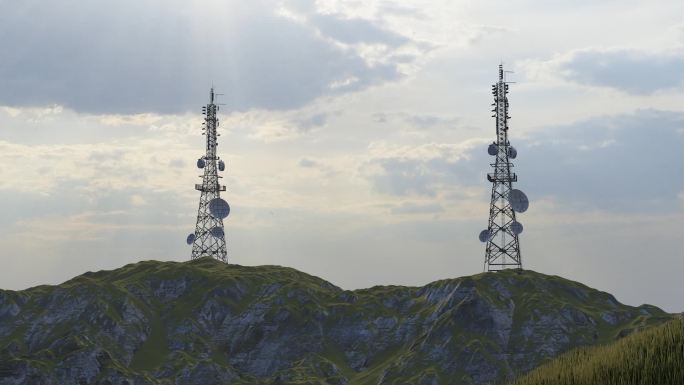 山区5G基站铁塔传输网络信号视频