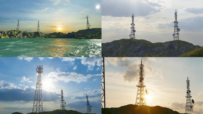 山区5G基站铁塔传输网络信号视频
