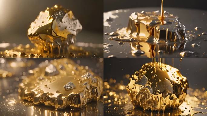 炼金金色流体镀金金石黄金金矿