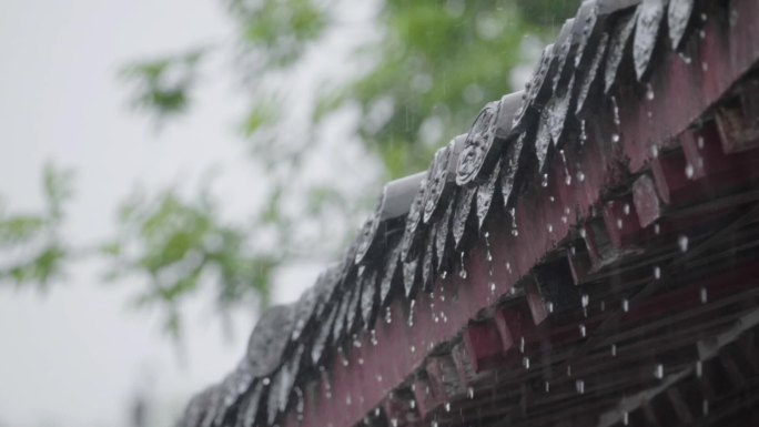 古建筑春雨