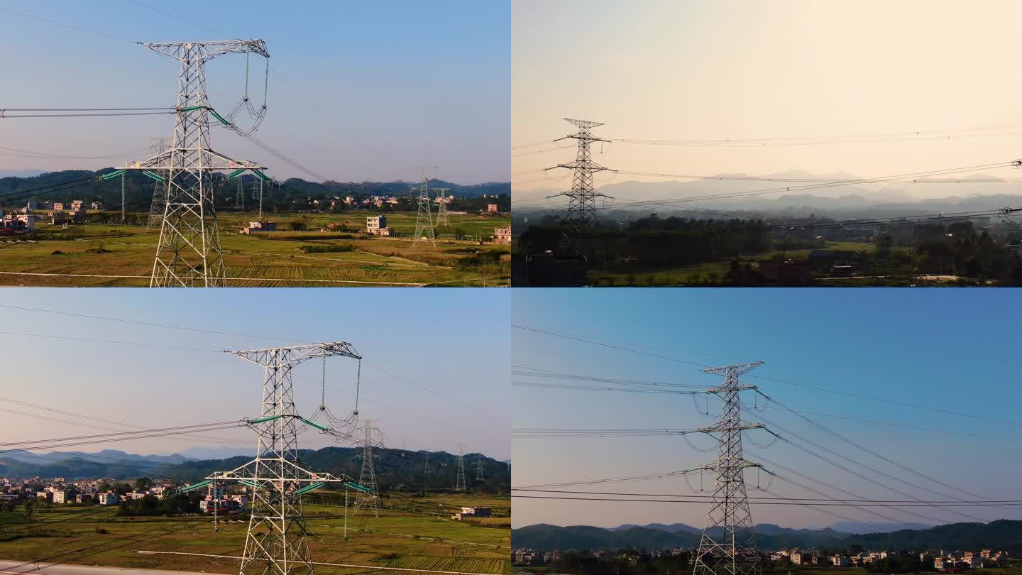 高压电线塔乡村电网工程