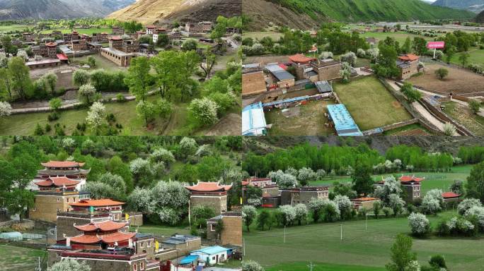 甘孜州新都桥俄色花中的藏族村落藏寨