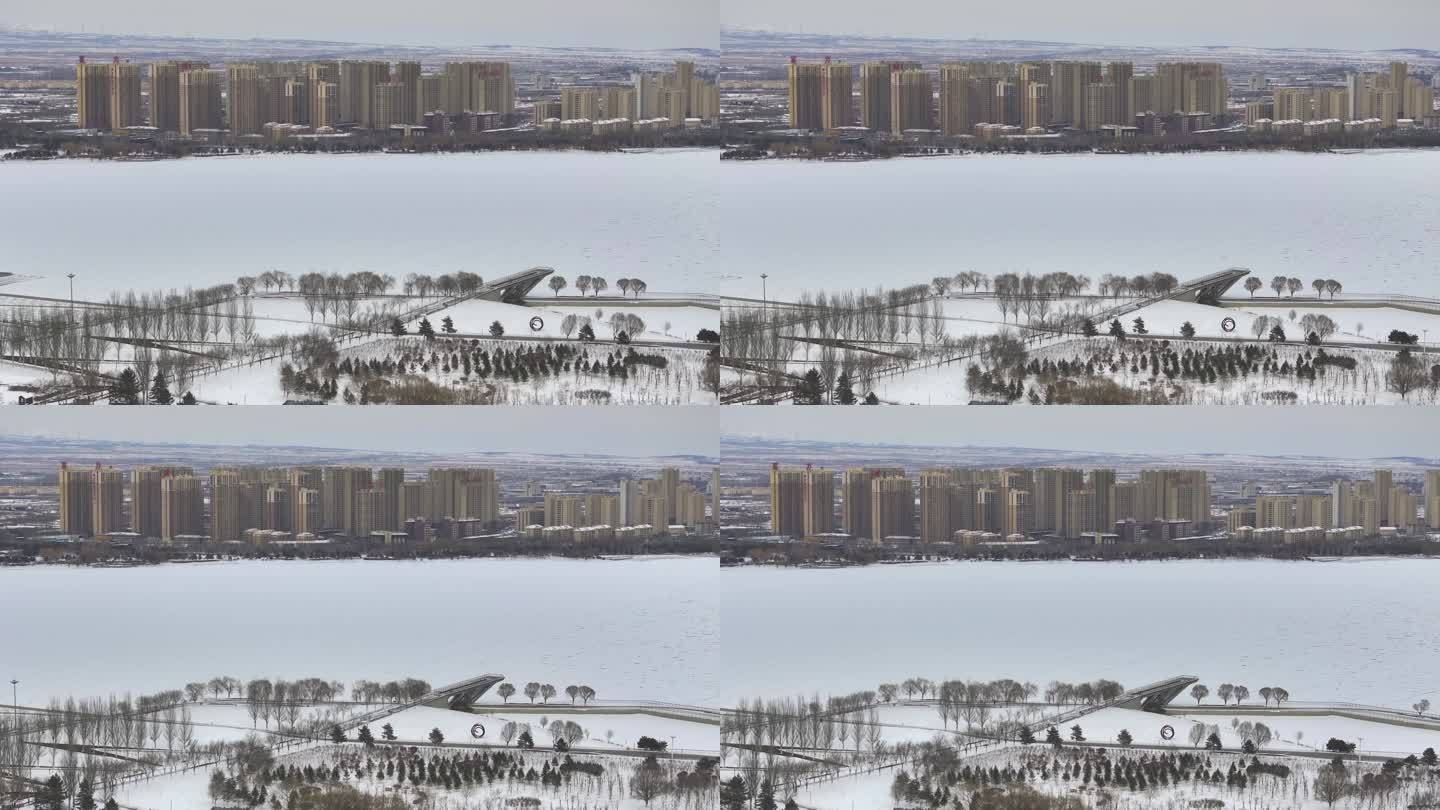 大同文瀛湖冬季雪景
