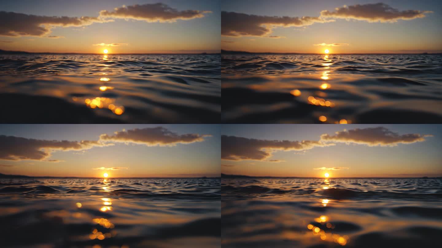 海景海面湖面太阳海浪浪花视频背景素材6