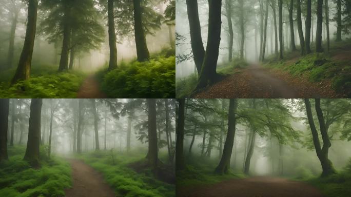 静谧幽深的迷雾森林视频动画