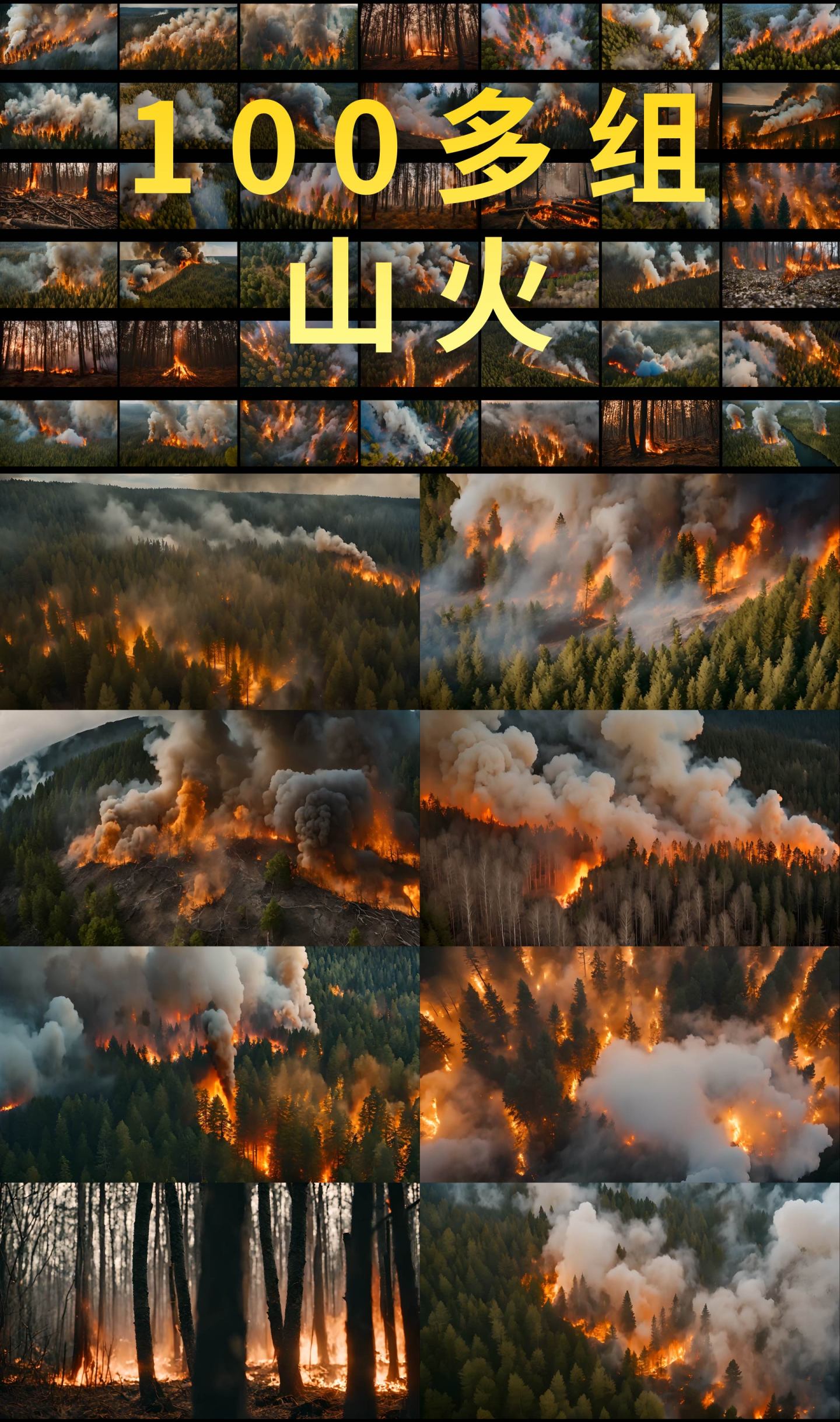 (100+镜头)山火森林火灾大火烧山