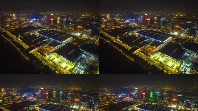 广州 琶洲会展中心 夜景延时航拍