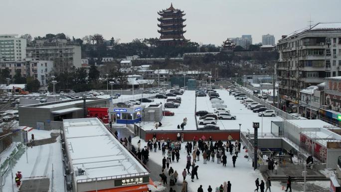 武汉雪景春节4K航拍合集